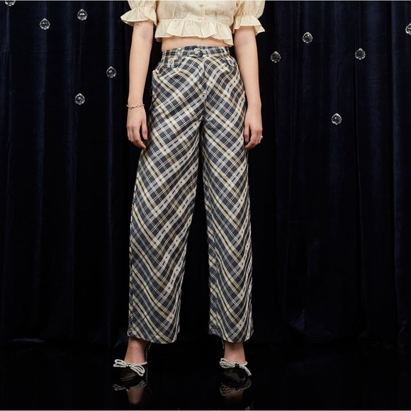 DREAM Cosmic Check Wide Leg Trousers- Willow Bough - Picture 4 of 7